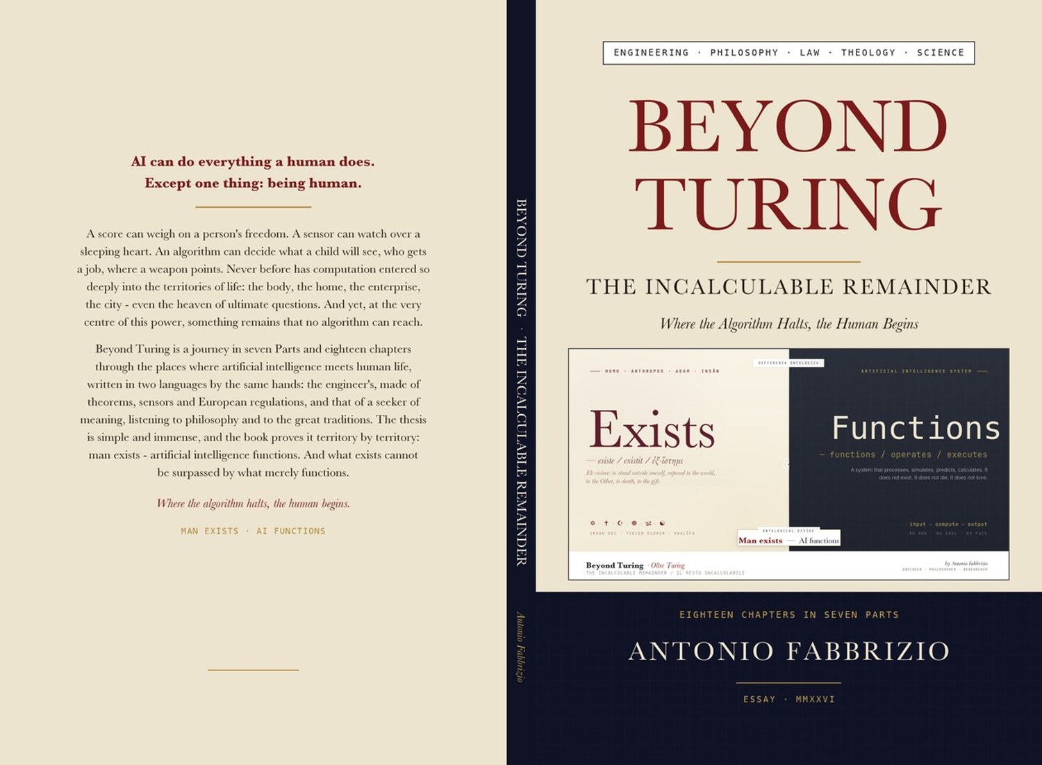 The complete cover of the volume: back cover, spine and front